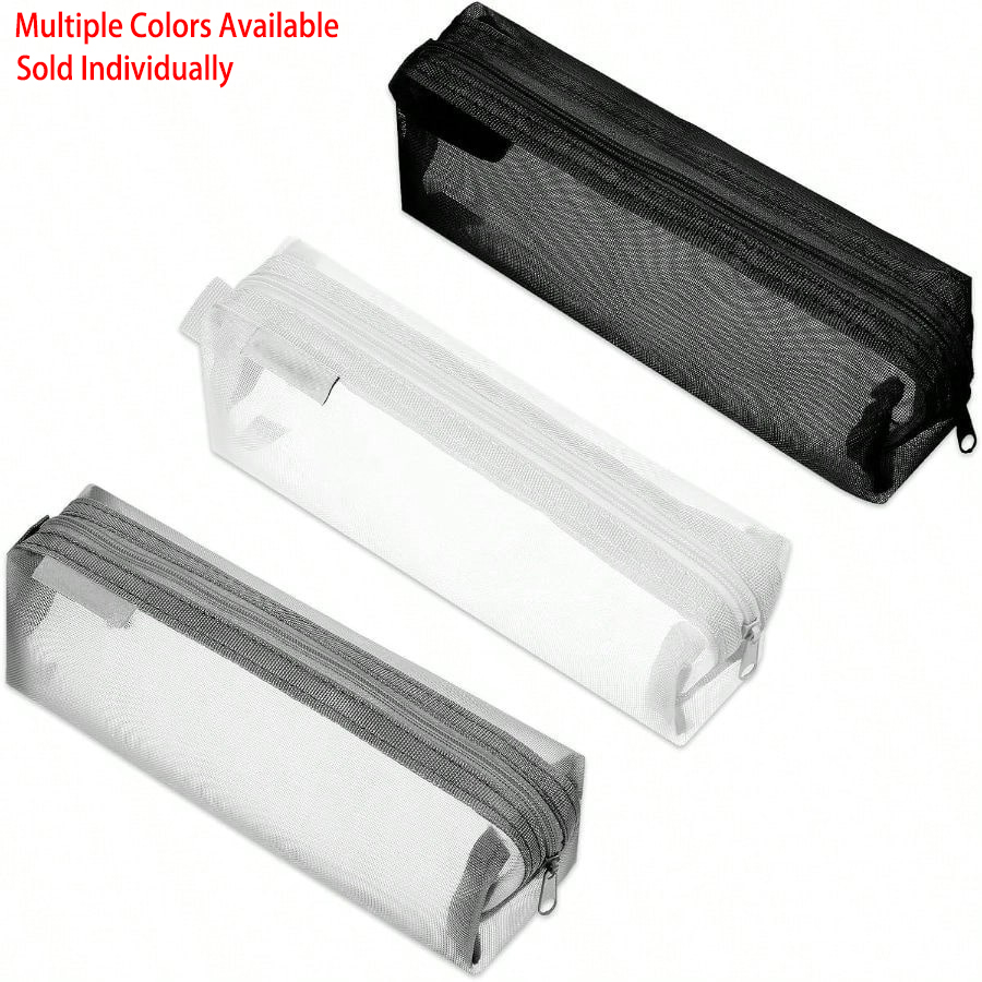 Clear Mesh Pencil Pouch For Exam - Trousse à crayons transparente en maille,