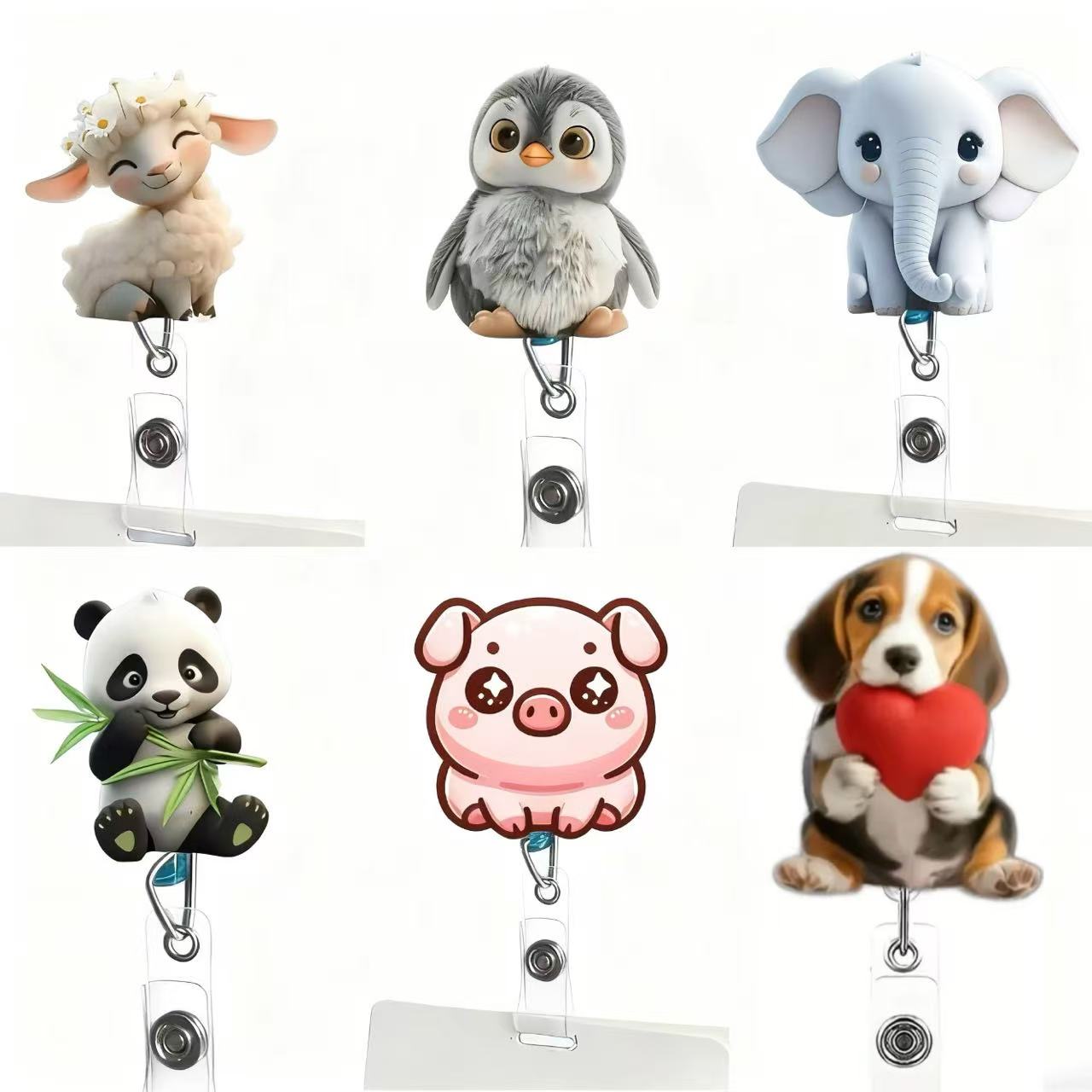 School Supplies - Bobine de badge rétractable chat mignon