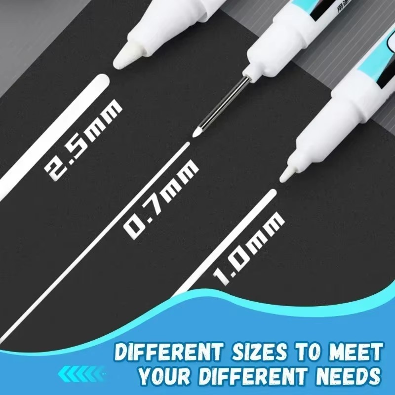 Stationery - Stylos marqueurs permanents blancs 0.7/1.0/2.5MM, stylos