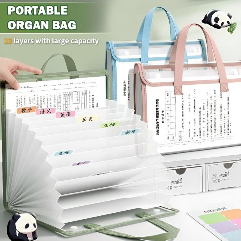 Expandable Accordion File Folder 13 Pockets - Organiseur de fichiers accordéon portable A4,