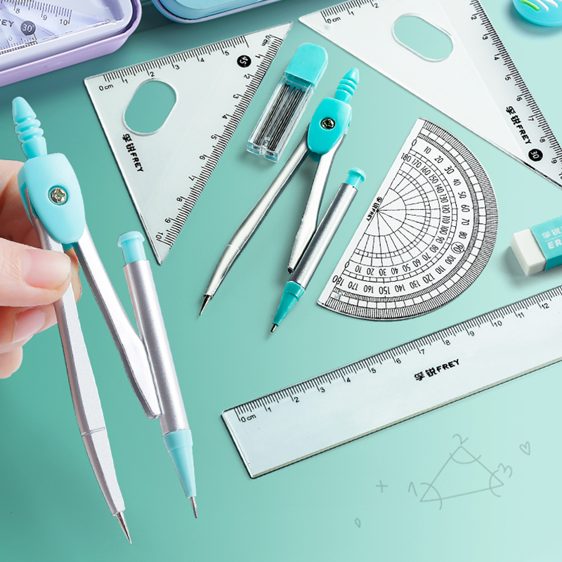 Math Geometry Set With Compass - Ensemble de boussole en acier inoxydable,