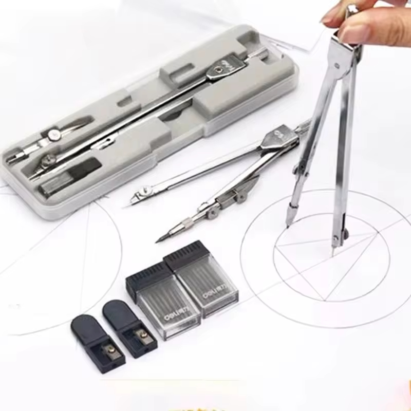 Math Geometry Set With Compass - Boussole de dessin multifonctionnelle en acier