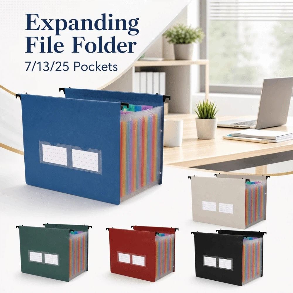 Expandable Accordion File Folder 13 Pockets - Porte-documents extensible à 7/13/25 poches, dossier