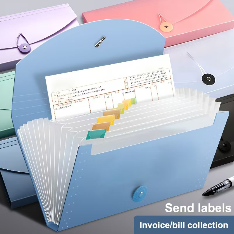 Expandable Accordion File Folder 13 Pockets - Organiseur de documents extensible avec 13