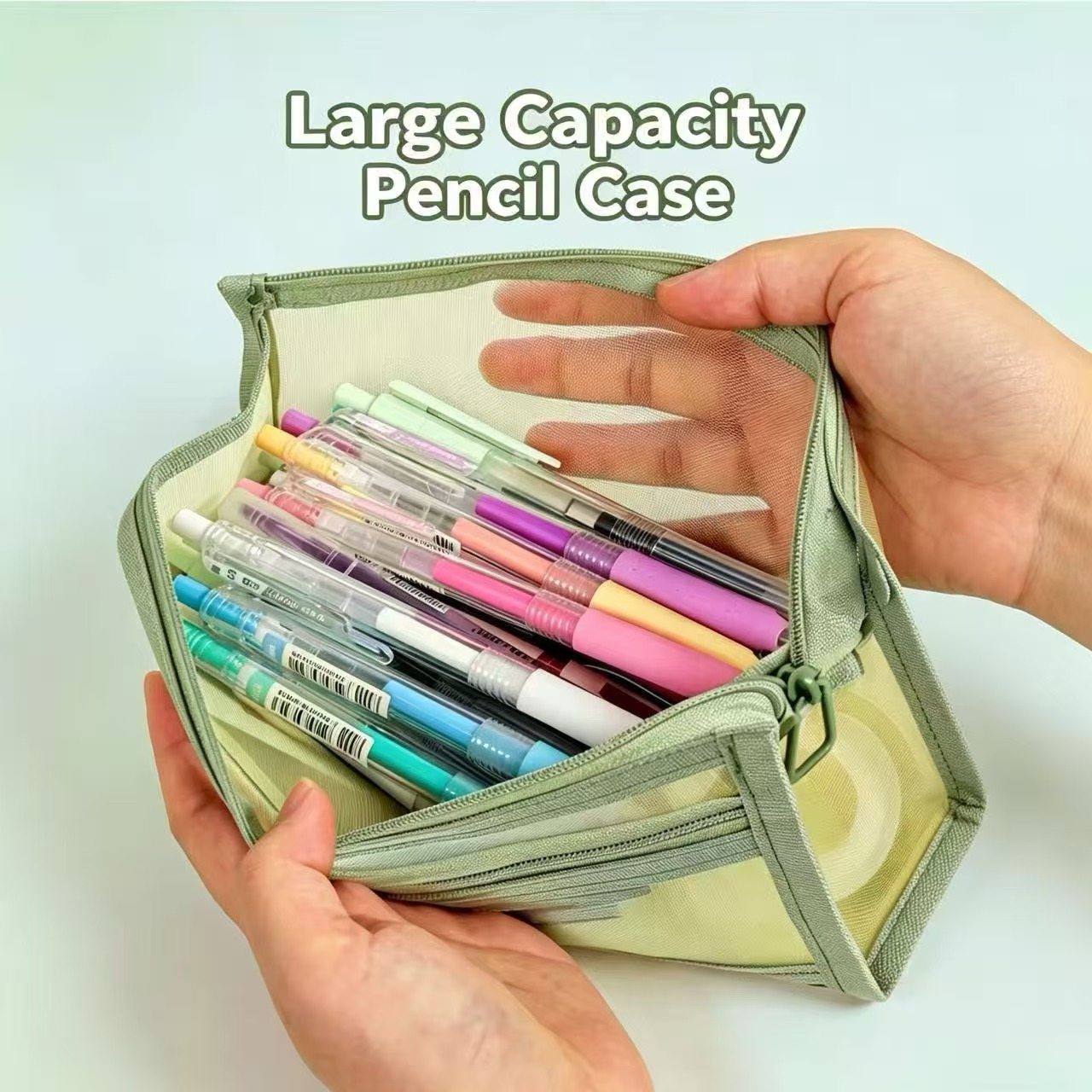 Trousse à crayons double couch - Clear Mesh Pencil Pouch For Exam avis et prix