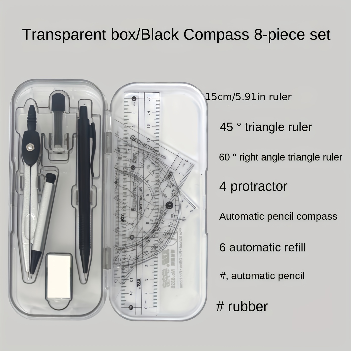 Ensemble boussole et règle, ki - Math Geometry Set With Compass avis et prix