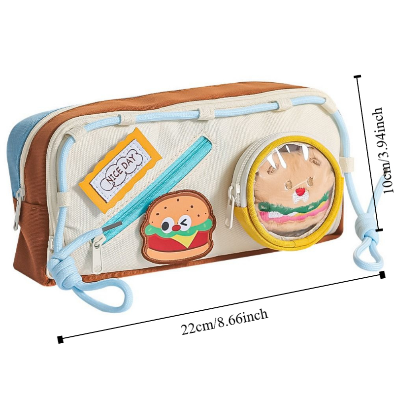 Trousse à crayons à Hamburger  - Aesthetic Large Pencil Case Pouch avis et prix