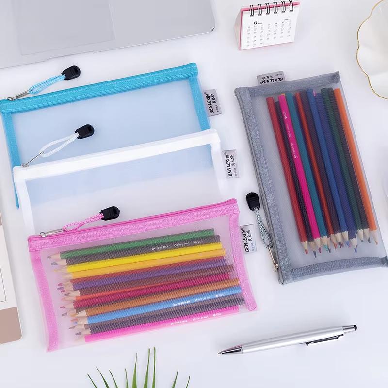 Nouvelle trousse à crayons en  - Clear Mesh Pencil Pouch For Exam avis et prix