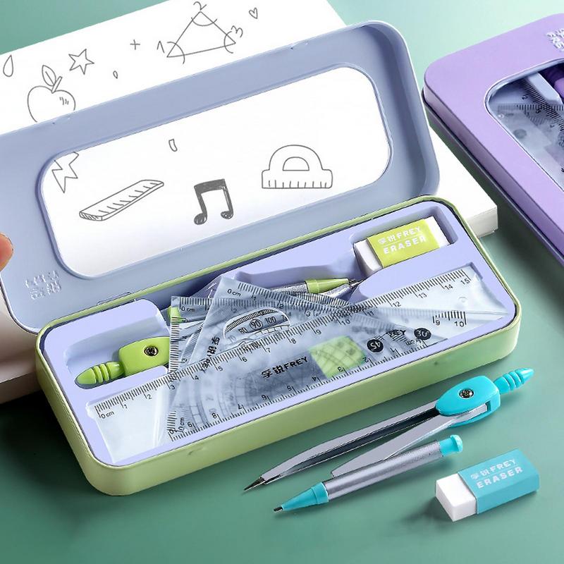 Ensemble rapporteur et boussol - Math Geometry Set With Compass avis et prix