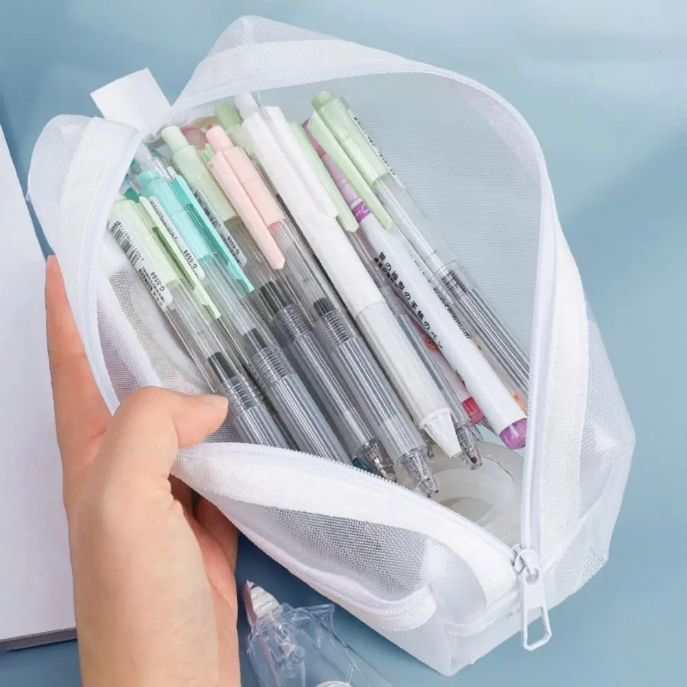 Organisateur de stylos en mail - Clear Mesh Pencil Pouch For Exam avis et prix