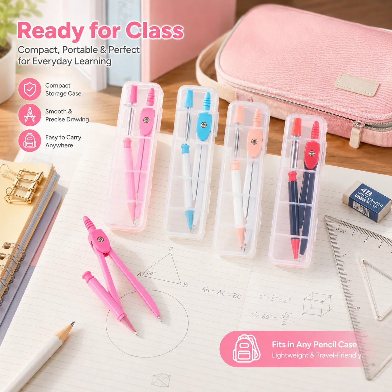 Ensemble de compas en acier in - Math Geometry Set With Compass avis et prix