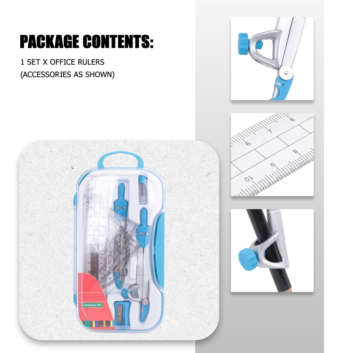 MALL Ensemble de géométrie 10  - Math Geometry Set With Compass avis et prix