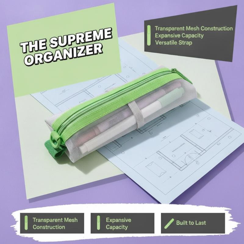 Pochette à crayons en maille t - Clear Mesh Pencil Pouch For Exam avis et prix