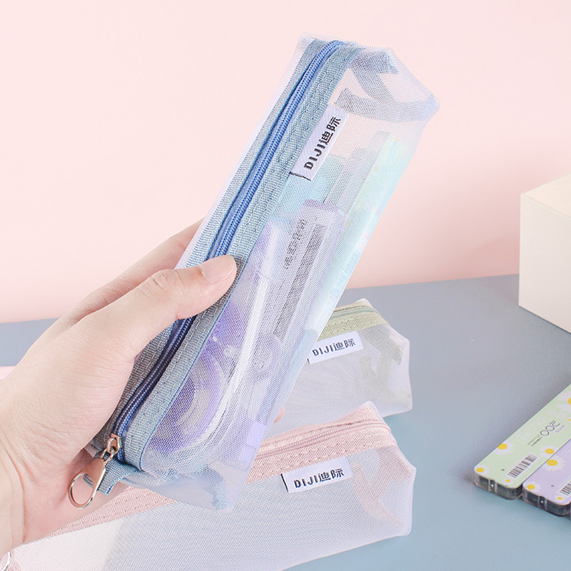 Sac à stylos en maille de nylo - Clear Mesh Pencil Pouch For Exam avis et prix